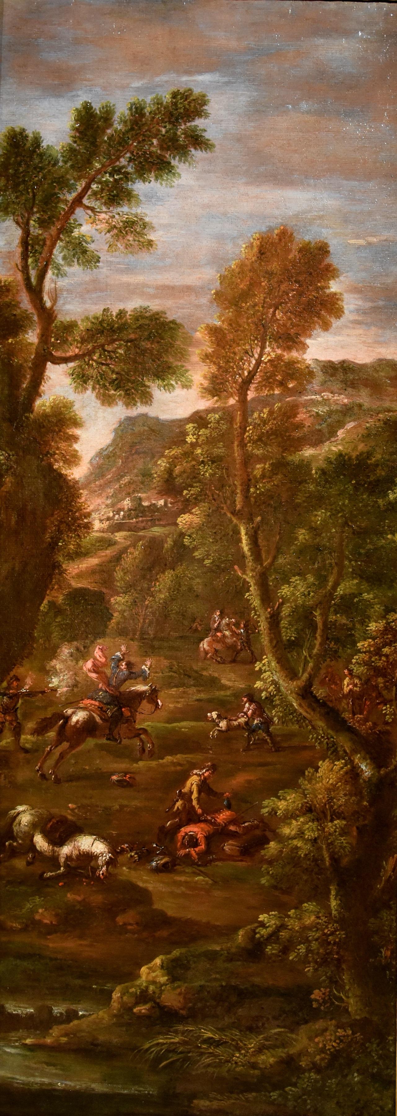 Zais Landscape Couple Paint Oil on canvas Old master 18th Century Italy Venice For Sale 2