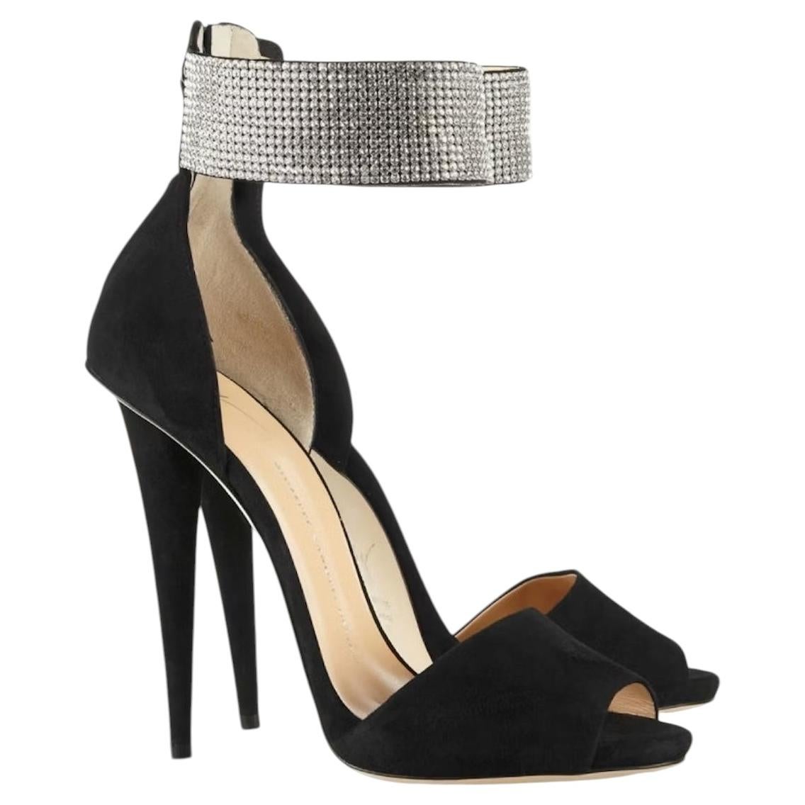 Giuseppe Zanotti £1200 Crystal Cuff Ankle Strap Sandals