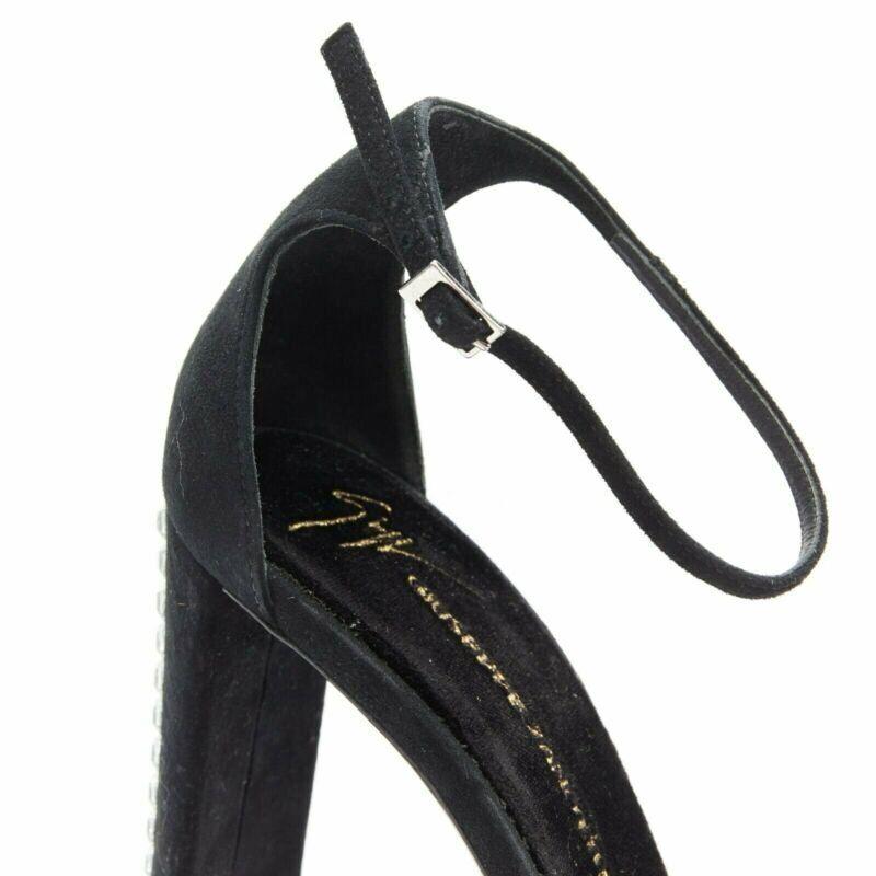 GIUSEPPE ZANOTTI 2017 black geometric crystal embellished sandal EU39 For Sale 4