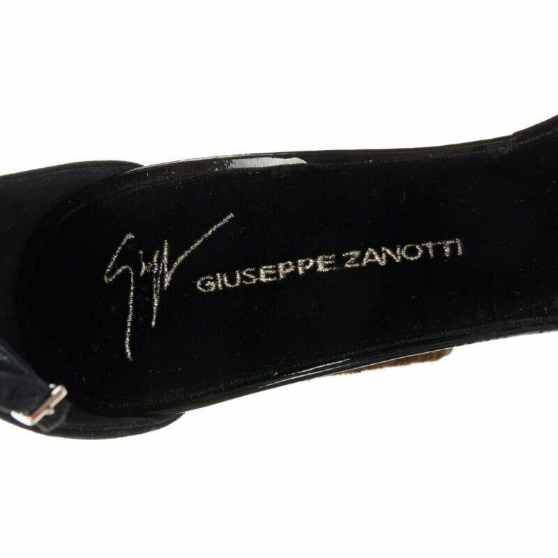 GIUSEPPE ZANOTTI 2017 Sabine black suede crystal embellished leopard sandal EU39 For Sale 6
