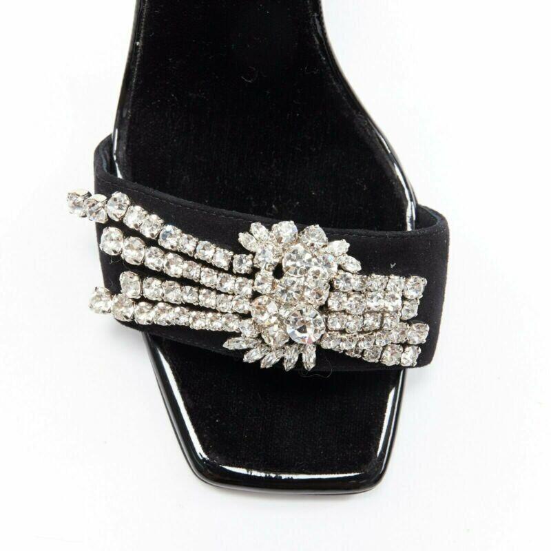 GIUSEPPE ZANOTTI 2017 Sabine black suede crystal embellished leopard sandal EU39 For Sale 2