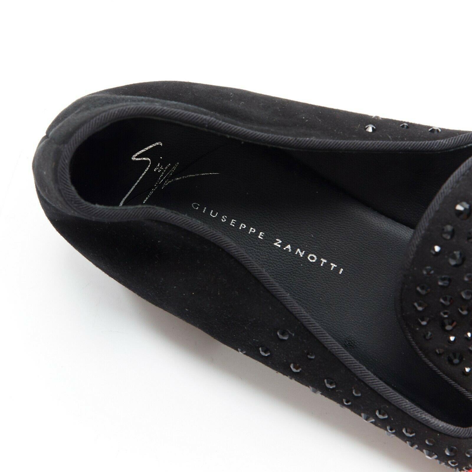 GIUSEPPE ZANOTTI 2019 Bam crystal embellished pop art black suede loafer EU44 4