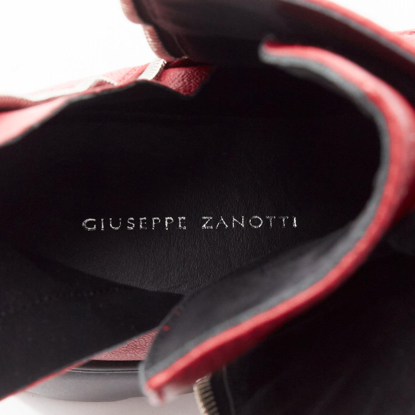 GIUSEPPE ZANOTTI Apocalypse red leather side zip combat boots EU39 For Sale 5