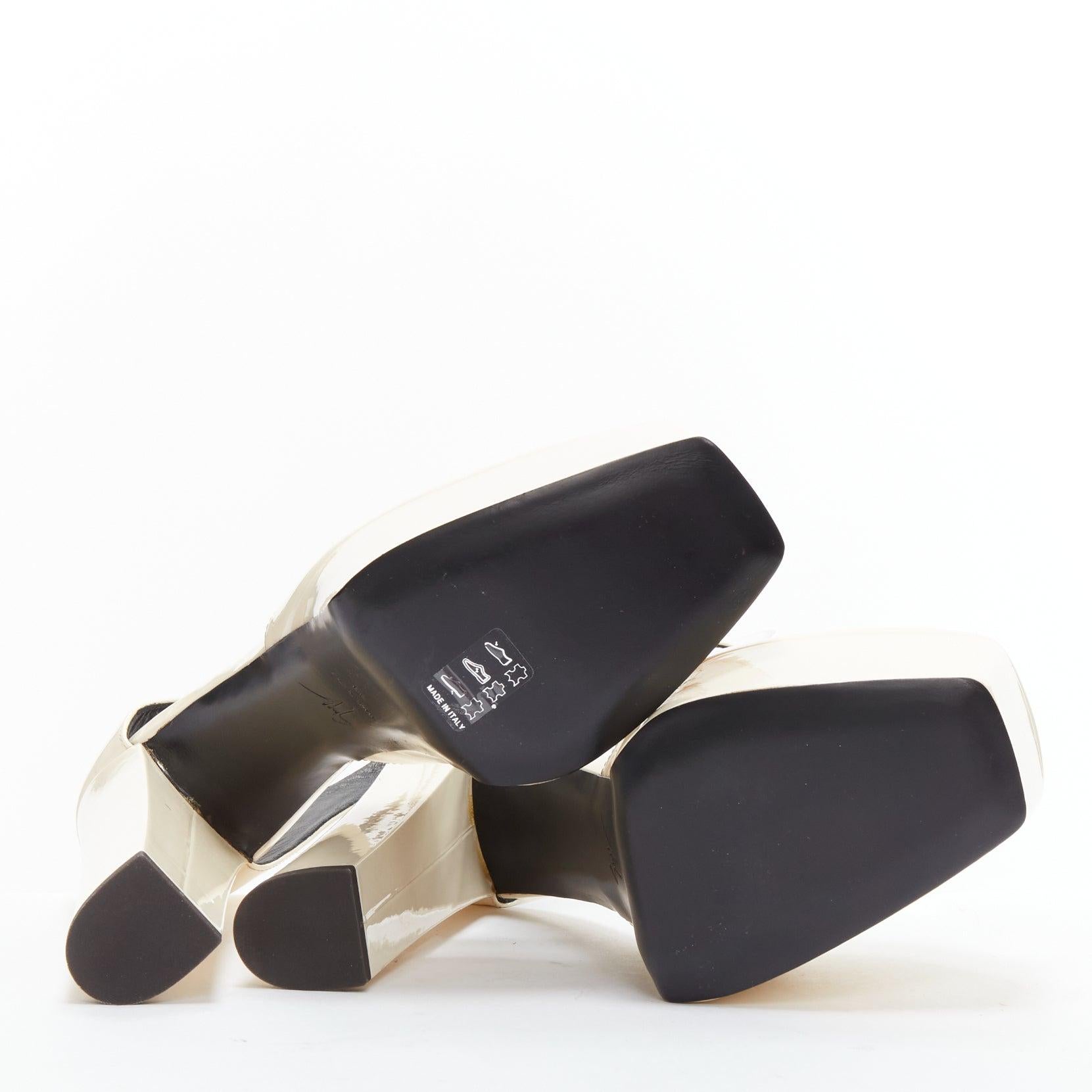 GIUSEPPE ZANOTTI Bebe cream patent leather platform heels EU39 6