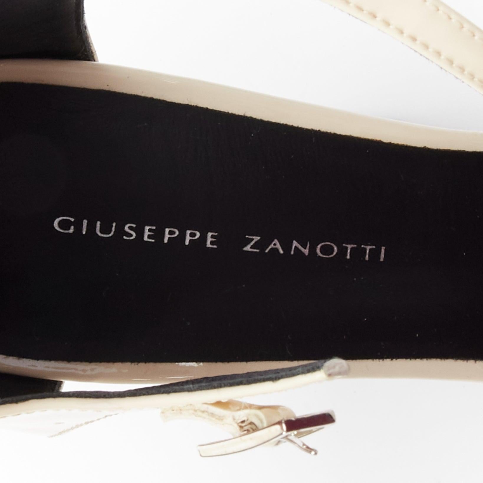 GIUSEPPE ZANOTTI Bebe cream patent leather platform heels EU39 7