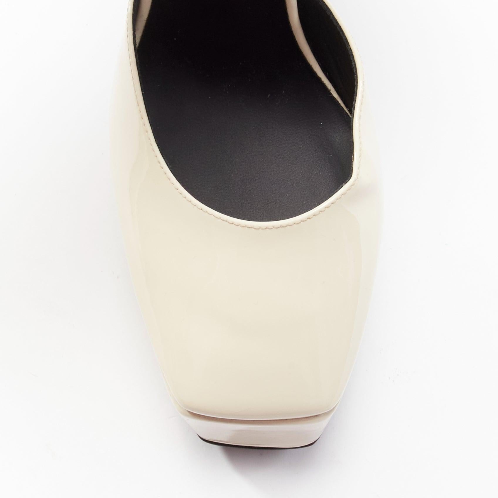 GIUSEPPE ZANOTTI Bebe cream patent leather platform heels EU39 2