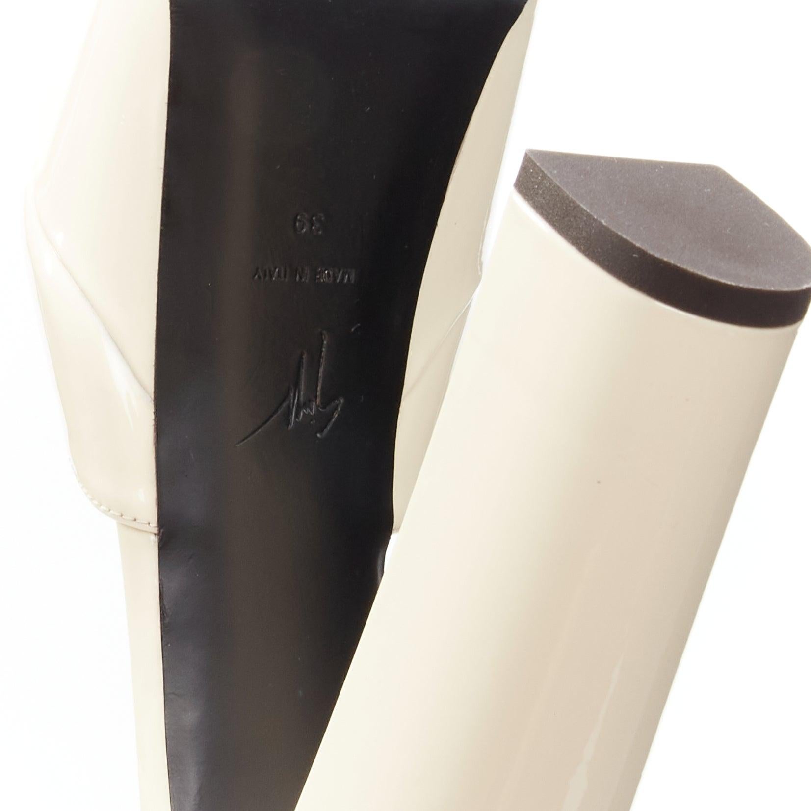 GIUSEPPE ZANOTTI Bebe cream patent leather platform heels EU39 5