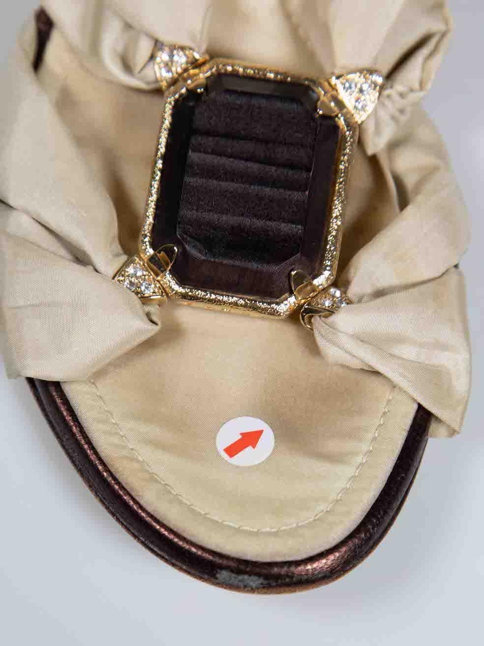 Giuseppe Zanotti Beige Crystal Detail Sandals Size IT 37.5 For Sale 2