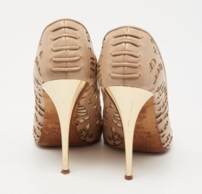 Giuseppe Zanotti Bombas Peep-Toe Sharon Beige Piel y Red Talla 36.5 en venta 1