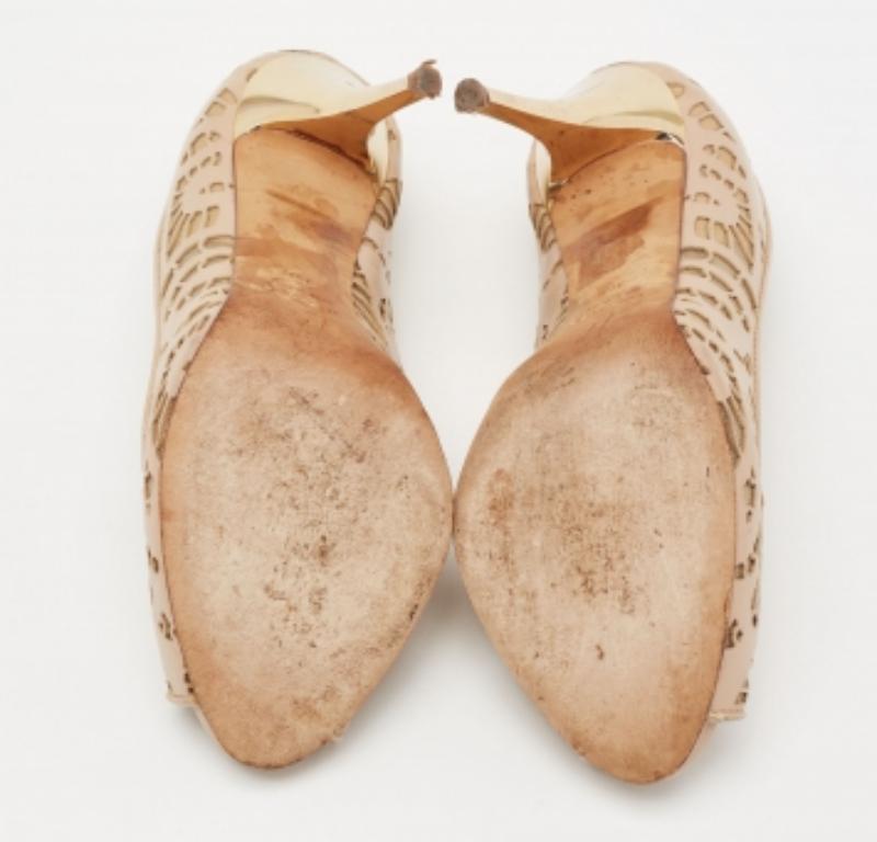 Giuseppe Zanotti Bombas Peep-Toe Sharon Beige Piel y Red Talla 36.5 en venta 2
