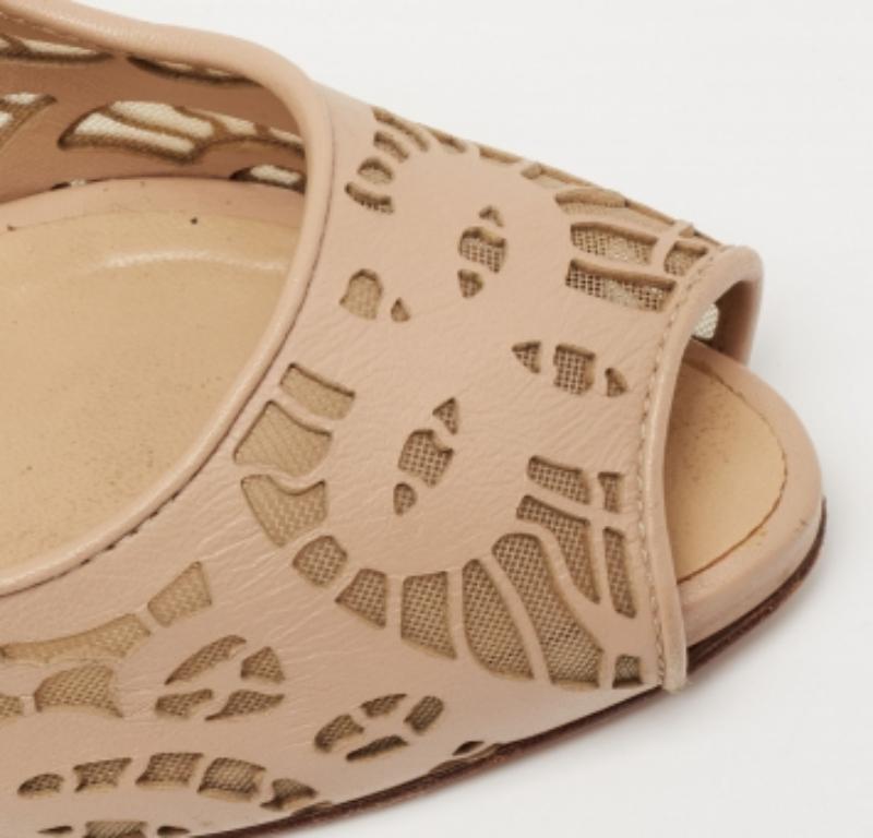 Giuseppe Zanotti Bombas Peep-Toe Sharon Beige Piel y Red Talla 36.5 en venta 3