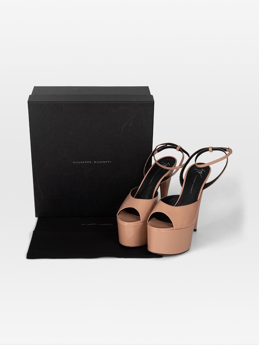 Giuseppe Zanotti Beige Patent Aida Heels Size IT 40 For Sale 2