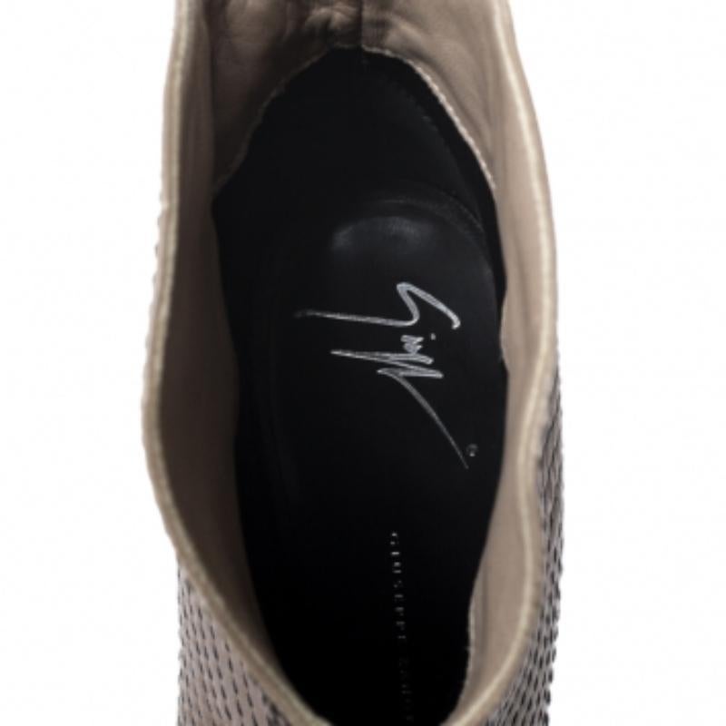 Giuseppe Zanotti Beige Stitch by Stitch by Stitch (cuir) bottines Taille 37.5 en vente 1
