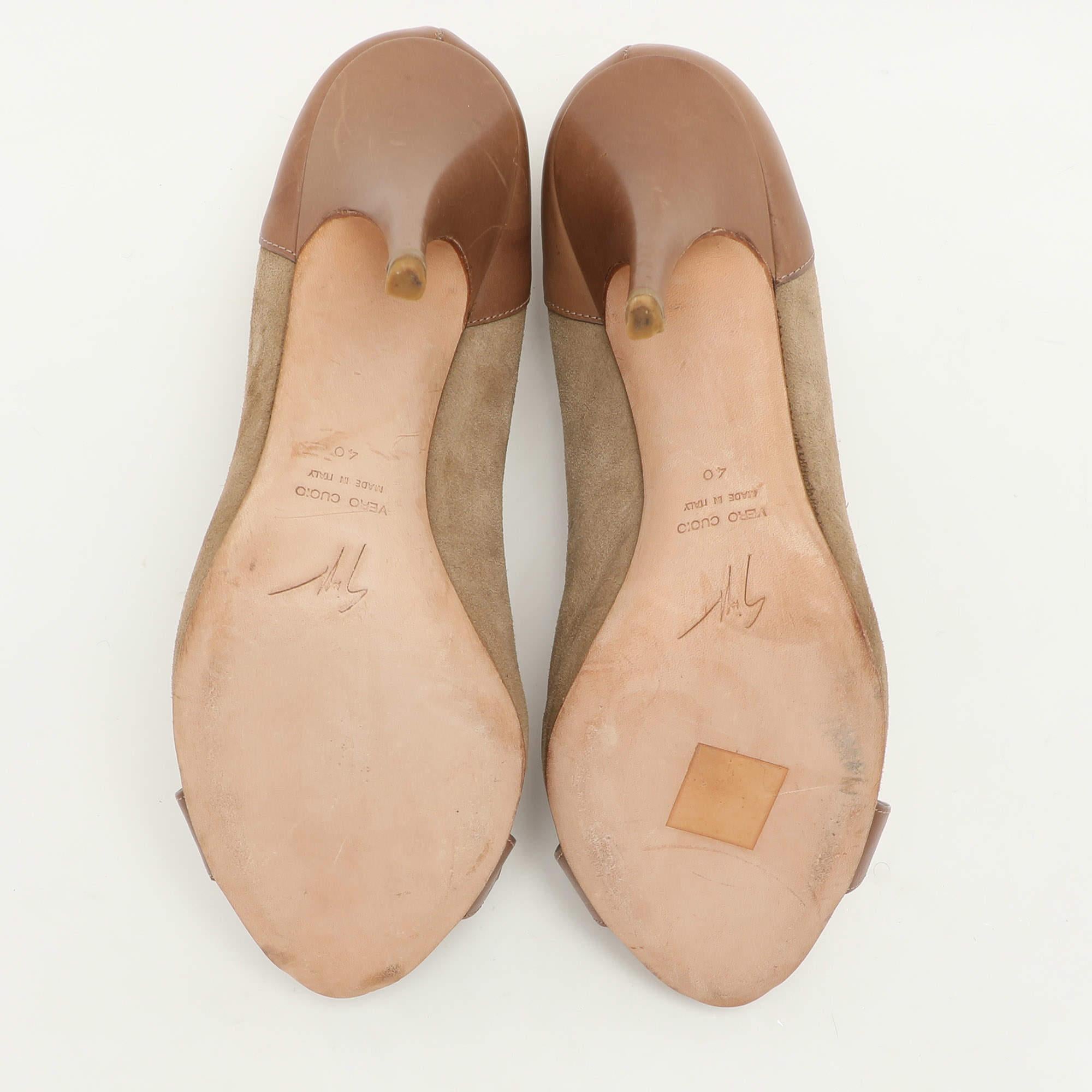 Giuseppe Zanotti Beige Suede/Leather Peep Toe Pumps 40 For Sale 2