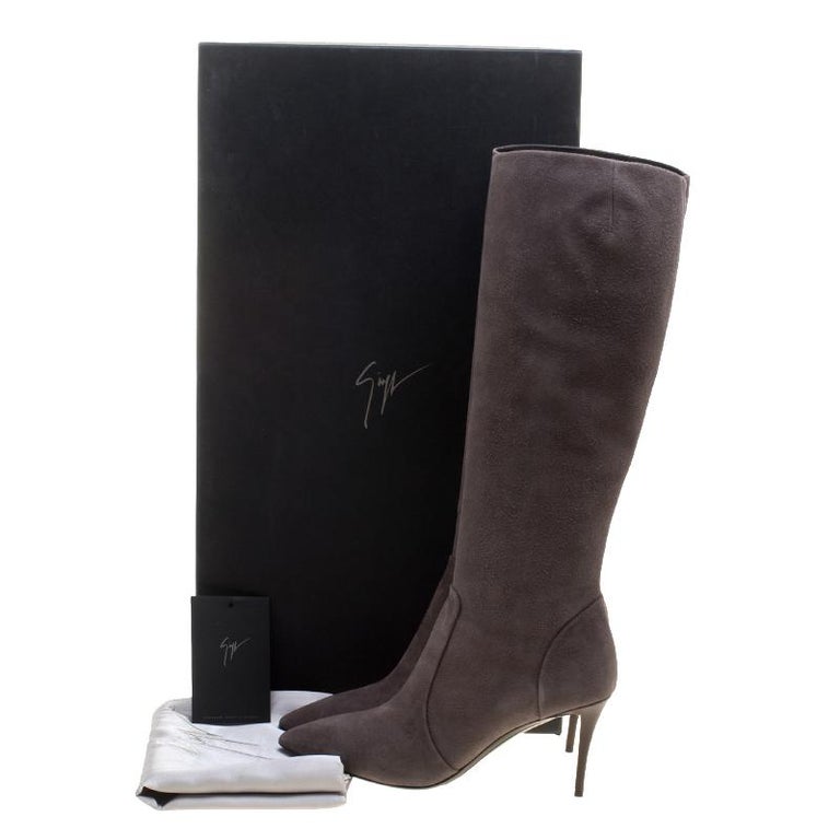 Cheville En Cuir Beige Giuseppe Zanotti Boots Avec Talon Bloc