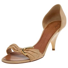 Giuseppe Zanotti Beige Suede Slide Sandals Size 39