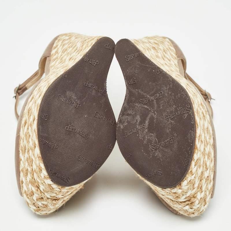 Giuseppe Zanotti Beige Suede Wedges Peep Toe Espadrille Size 36 2