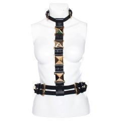 Giuseppe Zanotti, Black adjustable leather body belt in size S