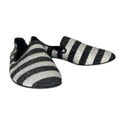 Giuseppe Zanotti Black and White Crystal Loafer Mens (46 EU)