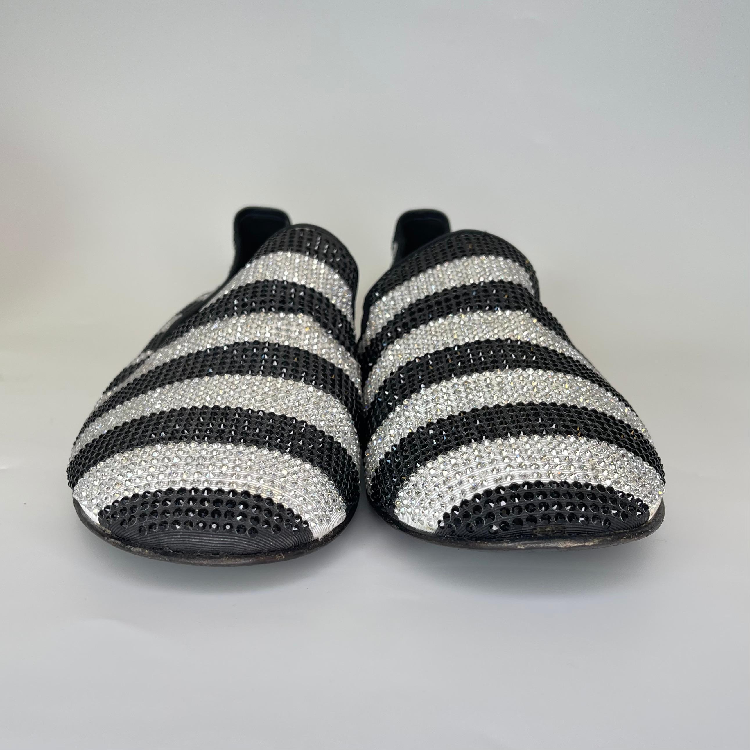 Giuseppe Zanotti Mocasín Cristal Blanco y Negro Hombre (46 EU) en Bueno estado para la venta en Montreal, Quebec