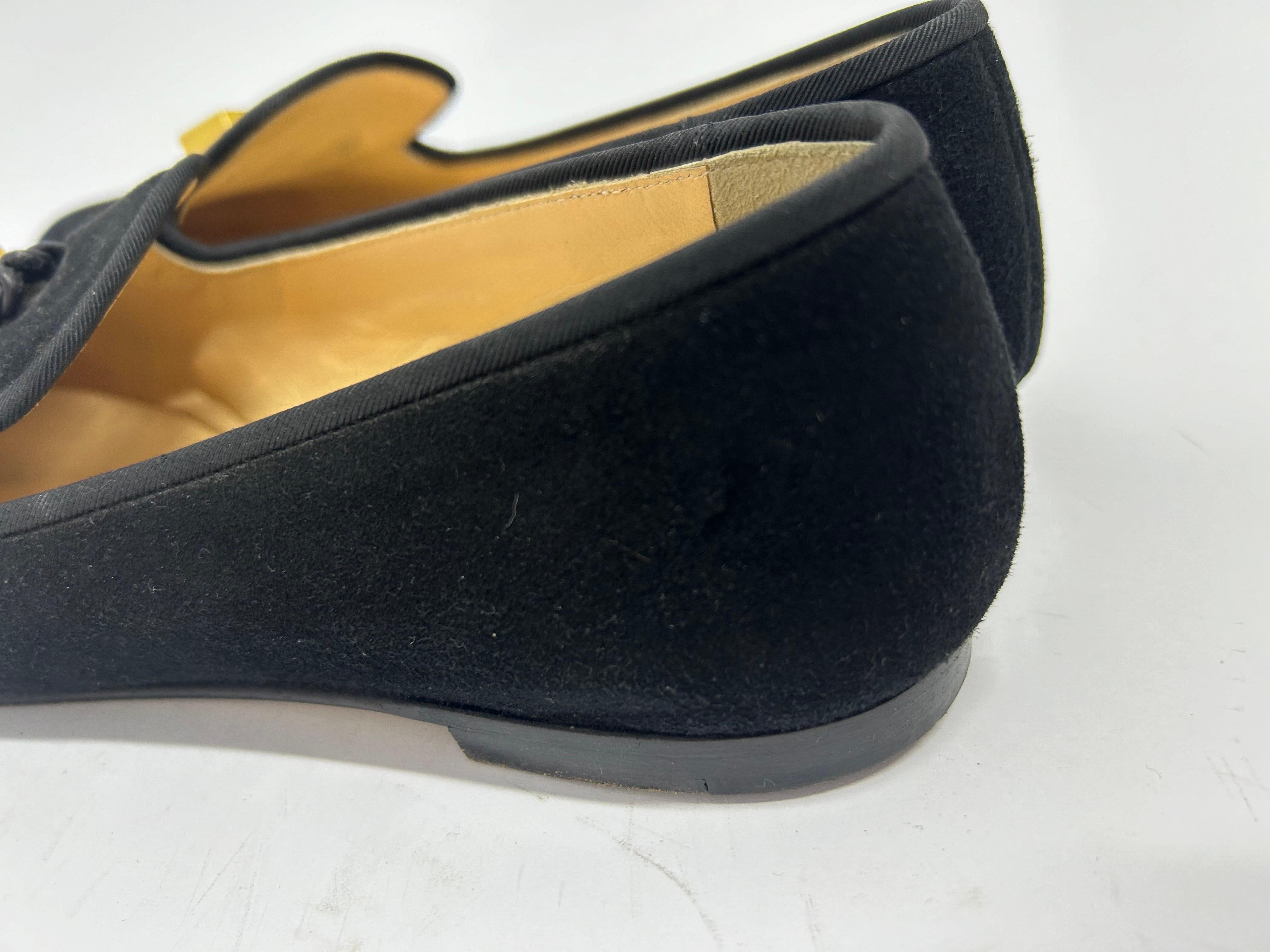 Giuseppe Zanotti Black Charm Suede Loafers Size EU 38 For Sale 5