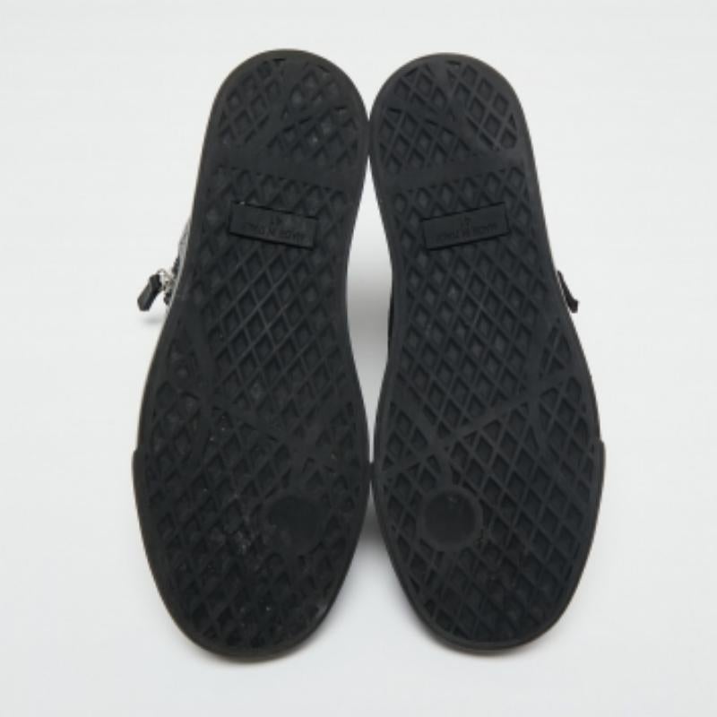 Giuseppe Zanotti Schwarz Croc Geprägtes Leder London High Top Sneakers Größe 41 im Zustand „Gut“ im Angebot in Dubai, Al Qouz 2