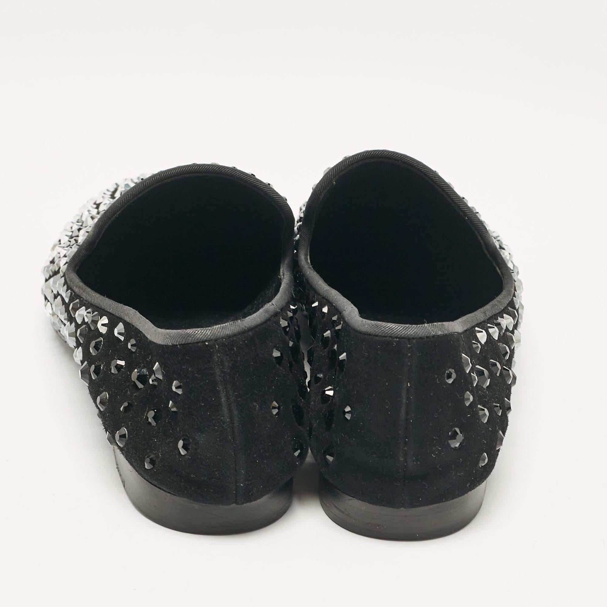 Giuseppe Zanotti Chaussons de smoking en daim noirs ornés de cristaux Taille 40 Pour hommes en vente