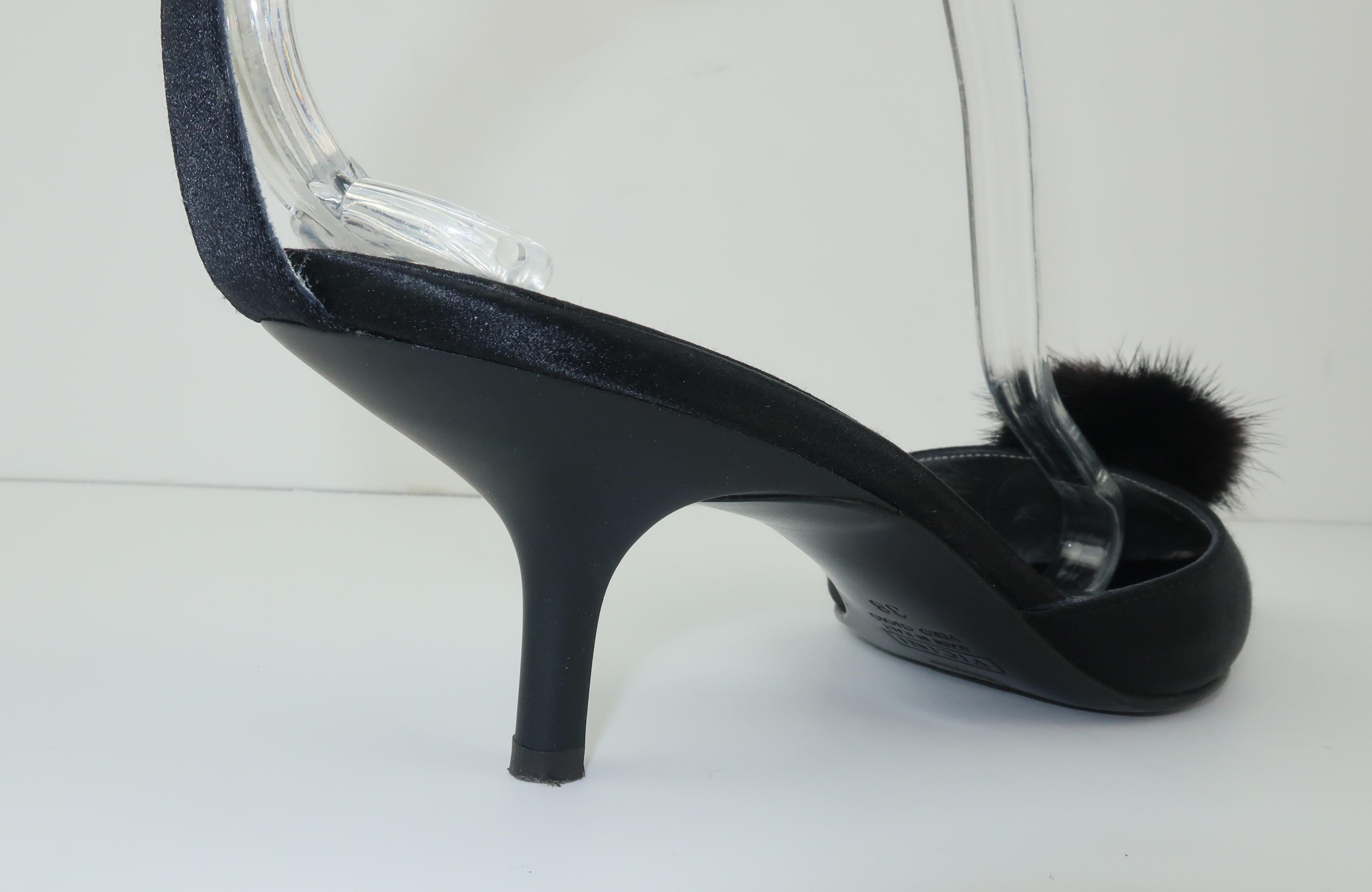 Women's Giuseppe Zanotti Black Crystal & Fur Evening Shoes Sz 38