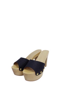 Giuseppe Zanotti Black Embossed Leather Platform Mule Heels - EU 39