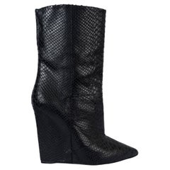 GIUSEPPE ZANOTTI nero FAUX PYTHON WEDGE ANKLE Boots Scarpe 41