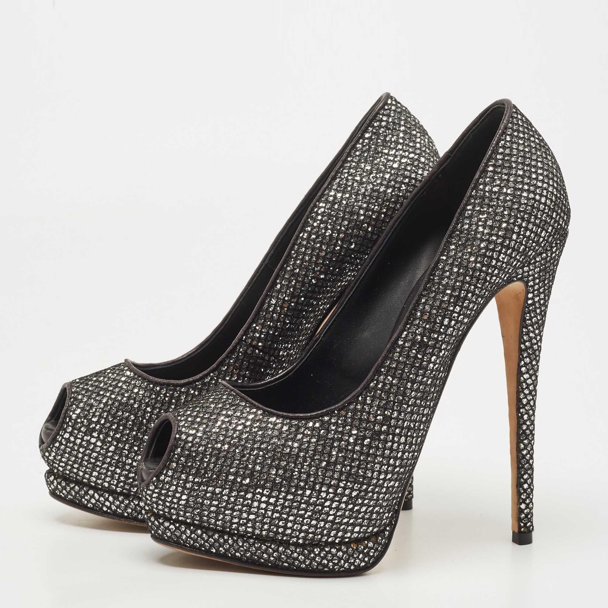 Make a chic style statement with these designer pumps. They showcase sturdy heels and durable soles perfect for your fashionable outings