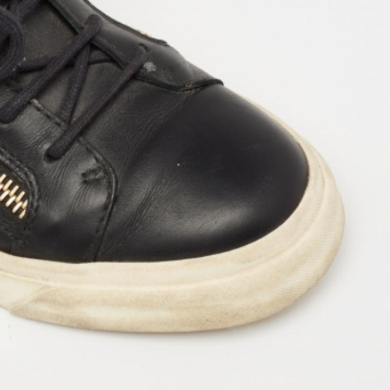 Giuseppe Zanotti Schwarz/Gold Schwarz  Leder Coby High Top Turnschuhe aus Leder Größe 37 im Angebot 2