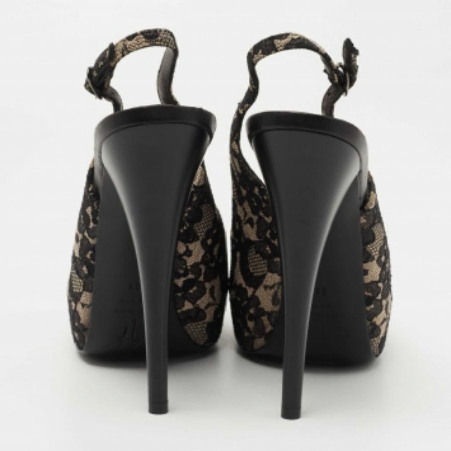 Donna Giuseppe Zanotti, nero/grigio, con piattaforma in pizzo, taglia 38 in vendita
