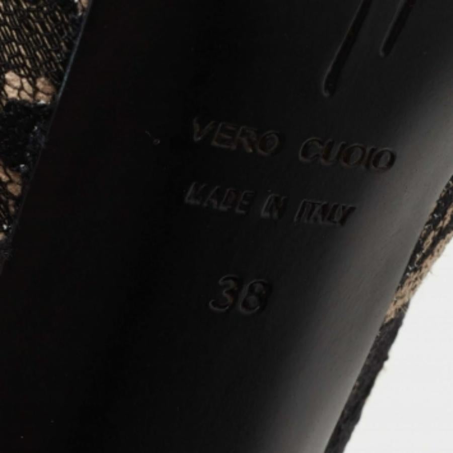 Giuseppe Zanotti, nero/grigio, con piattaforma in pizzo, taglia 38 in vendita 3