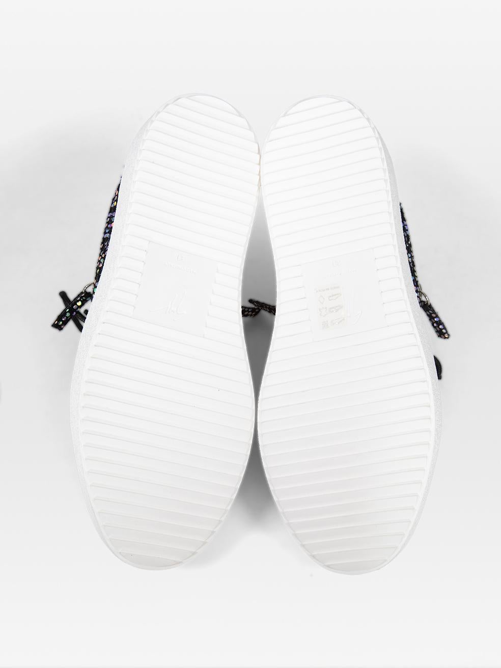 Women's Giuseppe Zanotti Black Iridescent Gail Trainers Size IT 39 For Sale