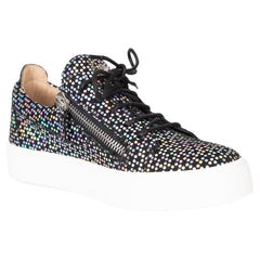 Giuseppe Zanotti Black Iridescent Gail Trainers Size IT 39