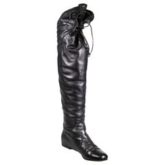 Giuseppe Zanotti Black Lace Up Leather Boots Size IT 36