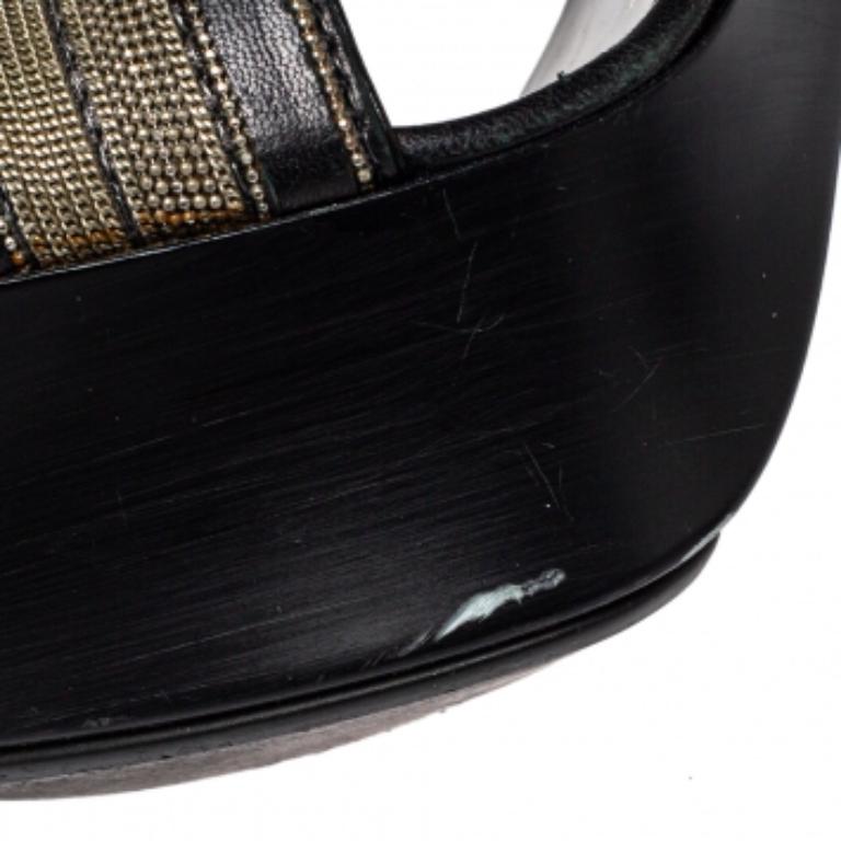 Giuseppe Zanotti Black Leather And Chain Crisscross Sandals Size 38 For Sale 1