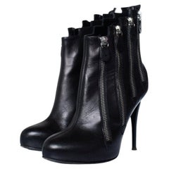 Giuseppe Zanotti, bottines en cuir noir à fermeture éclair