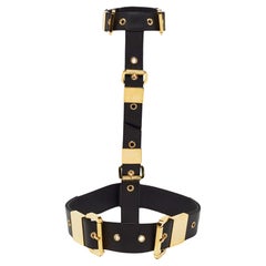 Giuseppe Zanotti Ceinture harnais en cuir noir pour le corps