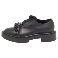 Giuseppe Zanotti Black Leather Chain Trim Adric Oxfords Size 39 Giuseppe Zanotti Black Leather Chain Trim Adric Oxfords Size 39