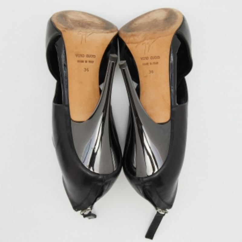 Giuseppe Zanotti bottines croisées en cuir noir Taille 36 en vente 1
