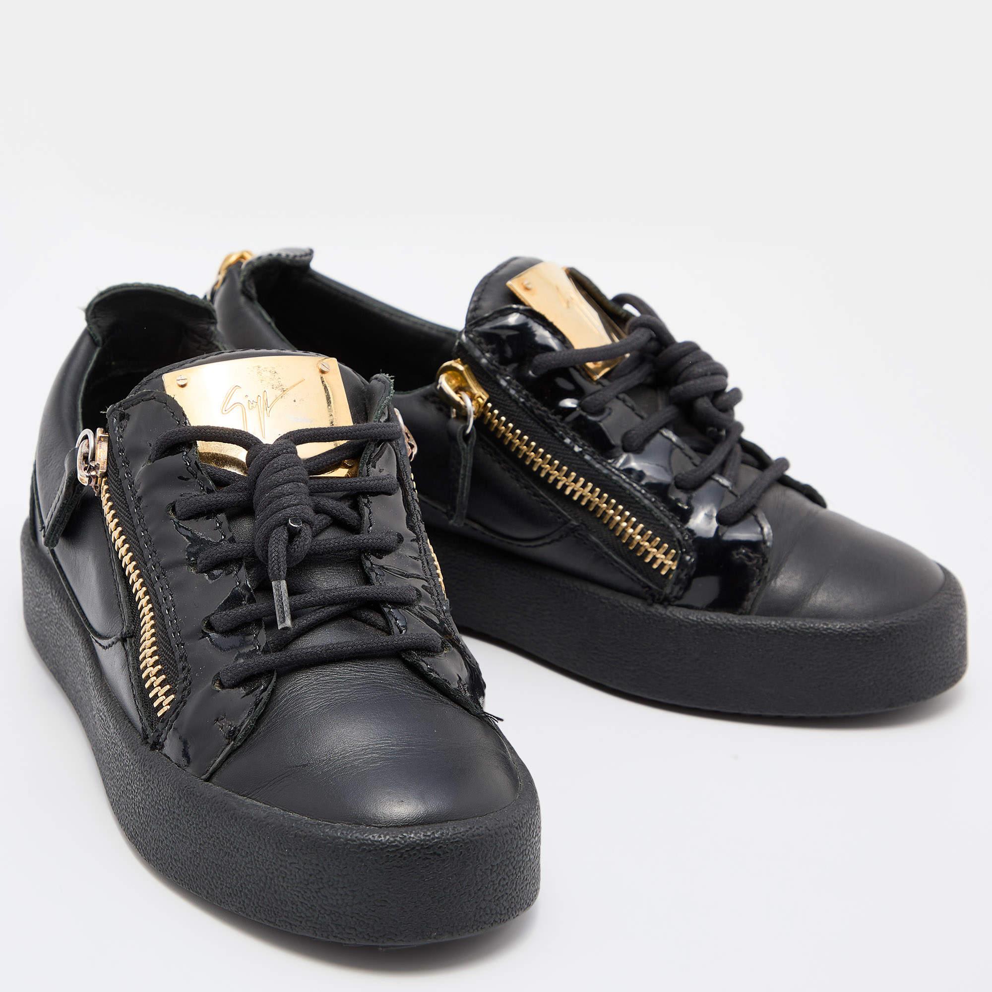 Giuseppe Zanotti Black Leather Gail Low Top Sneakers Size 36 1