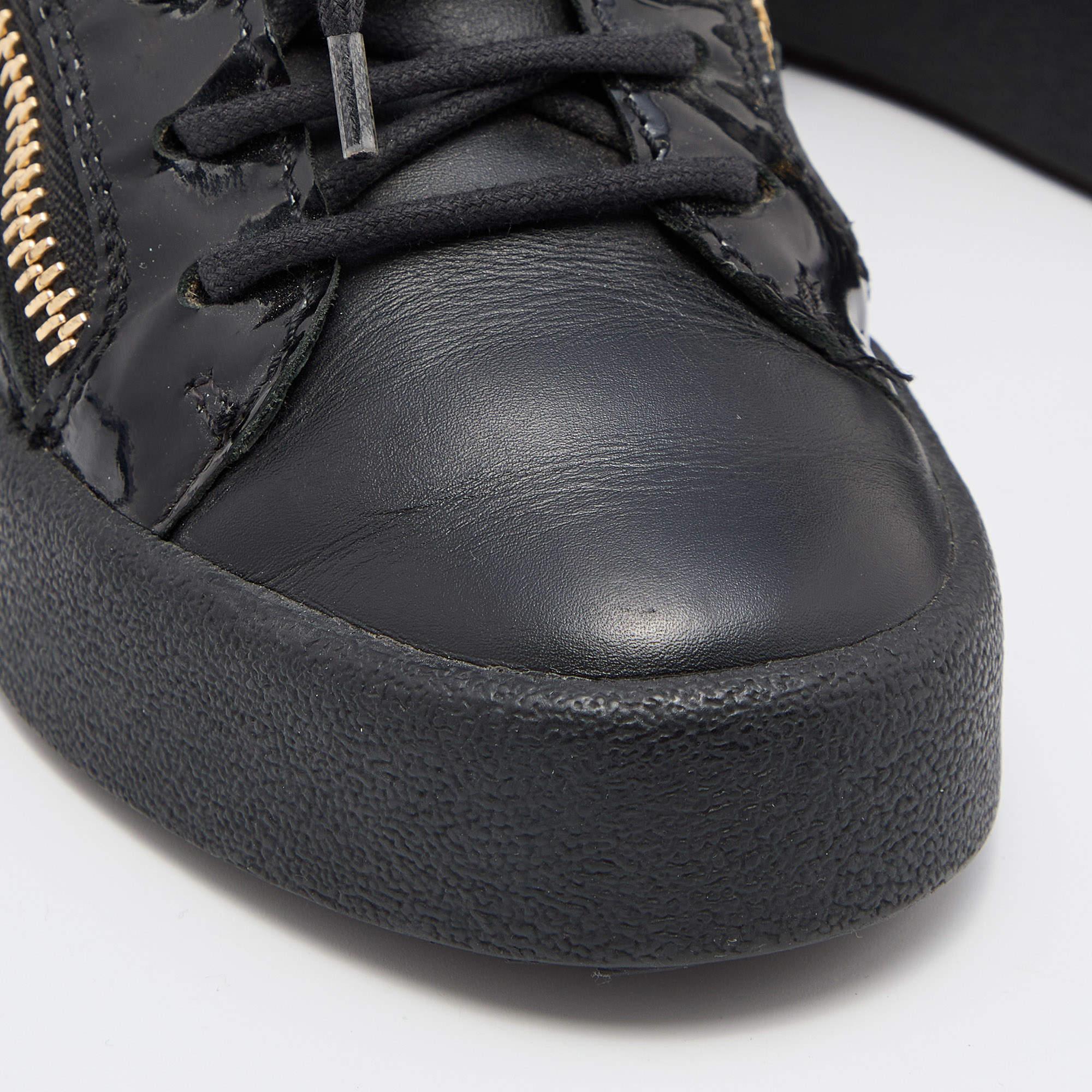 Giuseppe Zanotti Black Leather Gail Low Top Sneakers Size 36 2