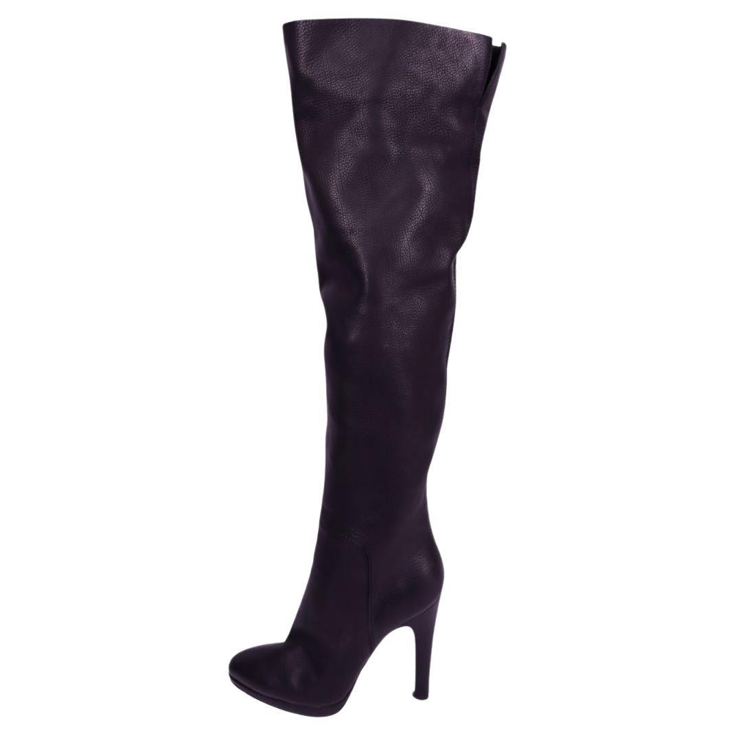 Giuseppe Zanotti Botas hasta la rodilla de piel negra - EU 38.5 en venta
