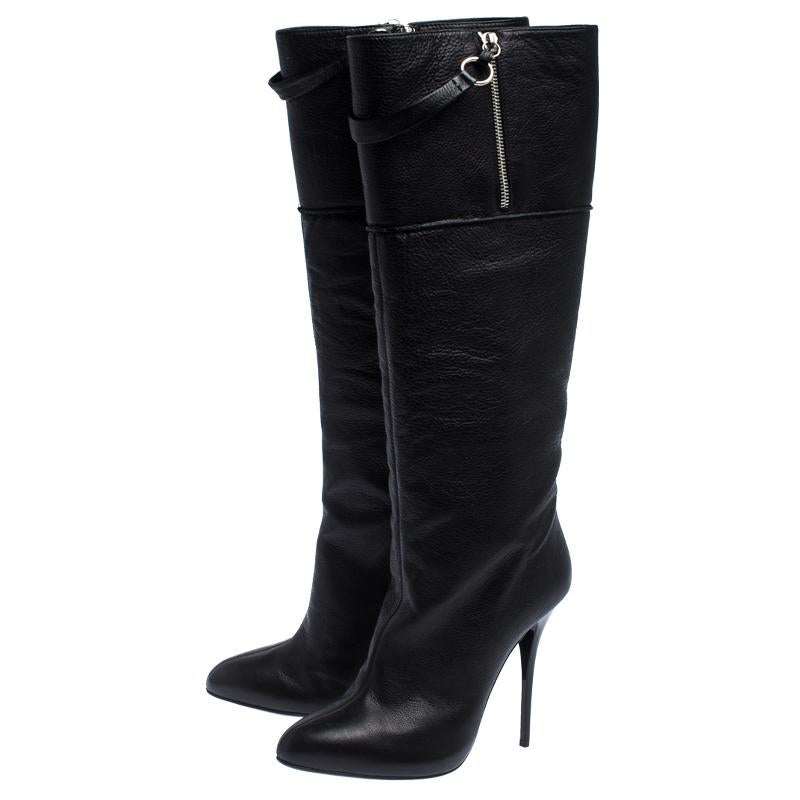 Giuseppe Zanotti Black Leather knee Length Boots Size 40 3