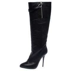 Giuseppe Zanotti Black Leather knee Length Boots Size 40