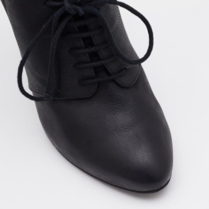 Giuseppe Zanotti Bottines à lacets en cuir noir Taille 37.5 en vente 3