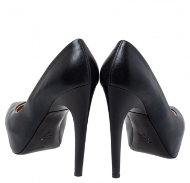 Giuseppe Zanotti Black Leather Platform Pumps Size 36.5 For Sale 2