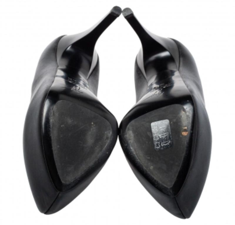 Giuseppe Zanotti Black Leather Platform Pumps Size 36.5 For Sale 3